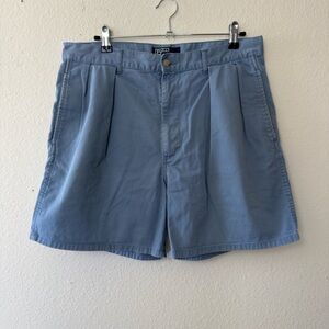 Vintage Ralph Lauren Pleated Chino Shorts, Blue, Men’s Size 32 100% Cotton